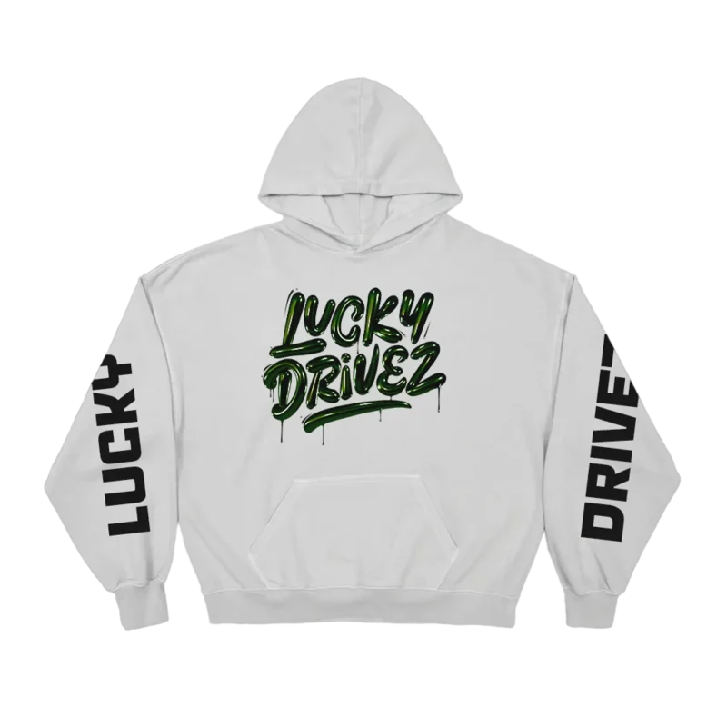 Lucky Drivez Oversize Hoodie white