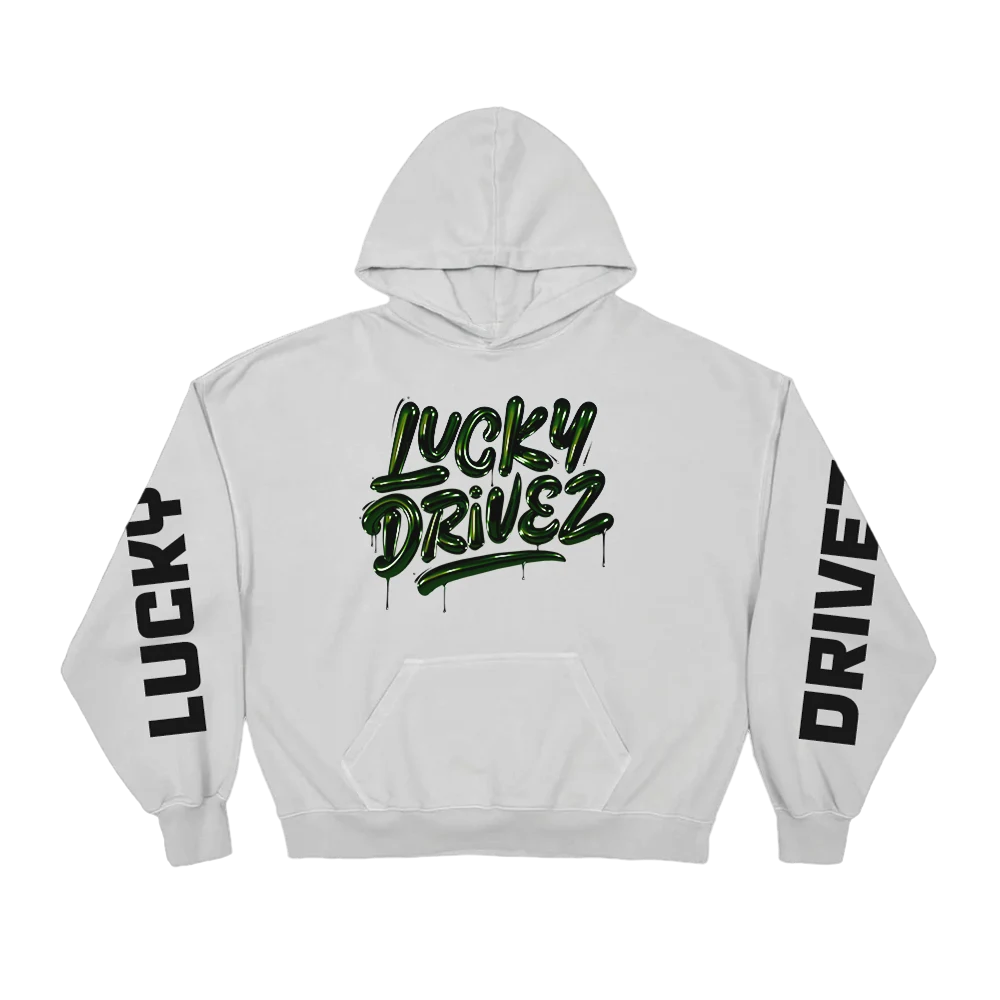 Lucky Drivez Oversize Hoodie white